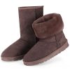 Women's Snow Boots, Waterproof Faux Suede, Mid-Calf, Fur Warm Lining