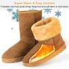 Women's Snow Boots, Waterproof Faux Suede, Mid-Calf, Fur Warm Lining