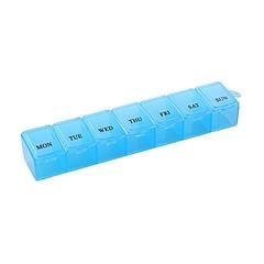 Weekly Pill Organizer, 7 Day, BPA Free Case for Vitamins/Medication/Supplements (Color: Blue)