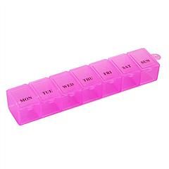 Weekly Pill Organizer, 7 Day, BPA Free Case for Vitamins/Medication/Supplements (Color: Pink)