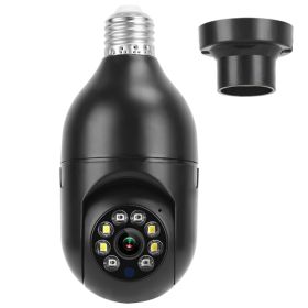 WiFi Bulb Camera, 1080P FHD, IP Pan, Tilt Security Surveillance Camera (Color: Black)