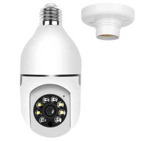 WiFi Bulb Camera, 1080P FHD, IP Pan, Tilt Security Surveillance Camera (Color: White)