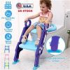 Potty Training Toilet Seat with Step For Toddlers or Children, Anti-Slip Step