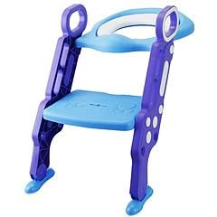 Potty Training Toilet Seat with Step For Toddlers or Children, Anti-Slip Step (Color: Blue Purple)