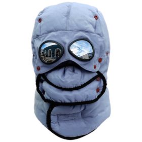 Unisex Thermal Winter Warmth Trapper Trooper Cap, and Goggles (Color: Grey)