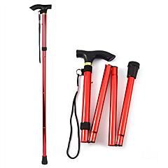 Walking Cane, Aluminum Alloy, Adjustable Folding, Travel, Hiking, and Anti-Slip (Color: Red)