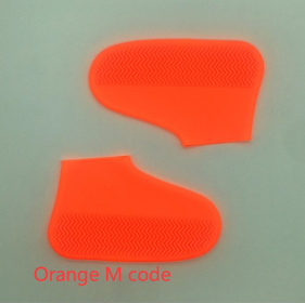 Slip On Easy to Carry Silicone Rain Boots for Men and Women (Option: Orange M code-M)