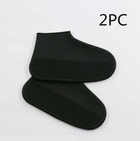 Slip On Easy to Carry Silicone Rain Boots for Men and Women (Option: 2PC Black-S)