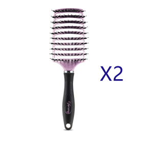 Detangler, and Teaser Hairbrush with Nylon Bristle Scalp Massager (Option: A Purple-2pcs)